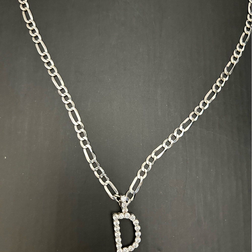 D diamond pendant chain necklace